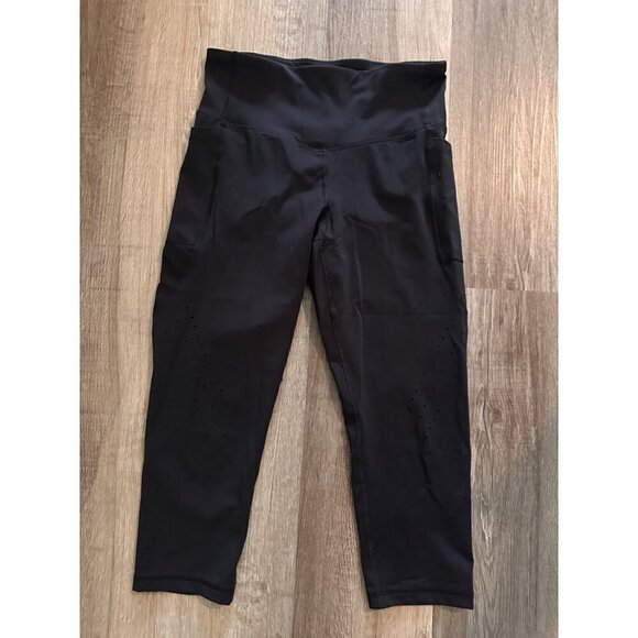 Champion High Rise Black Cropped Workout Leggings Size M - Picture 1 of 4